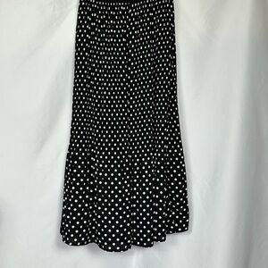 Adrianna Papell Women’s Black and White Polka Dot Midi/Maxi Skirt. Feminine